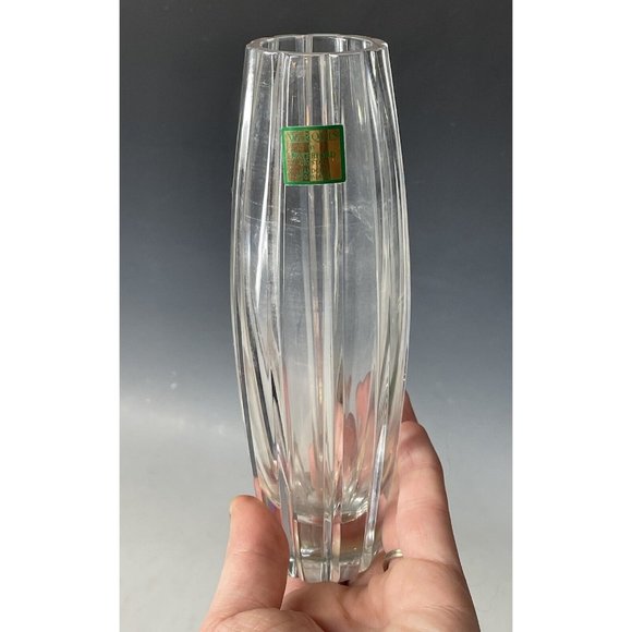 Vintage Marquis Waterford 7" Crystal Hand Cut Vase Bud Geometric Modern Clear - Picture 9 of 13